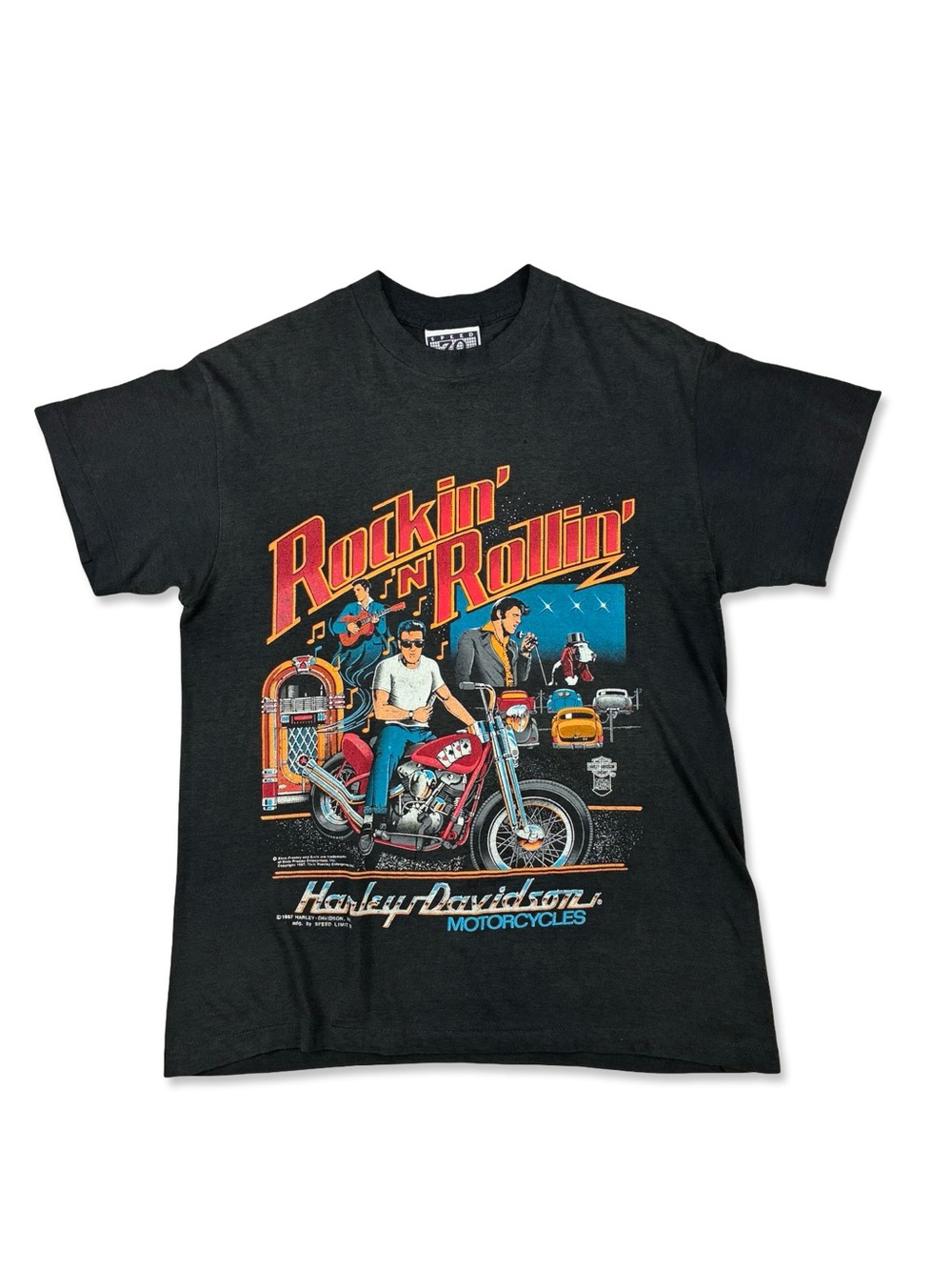 Harley Davidson Vintage 1987 Elvis Rockin N Rollin T-Shirt